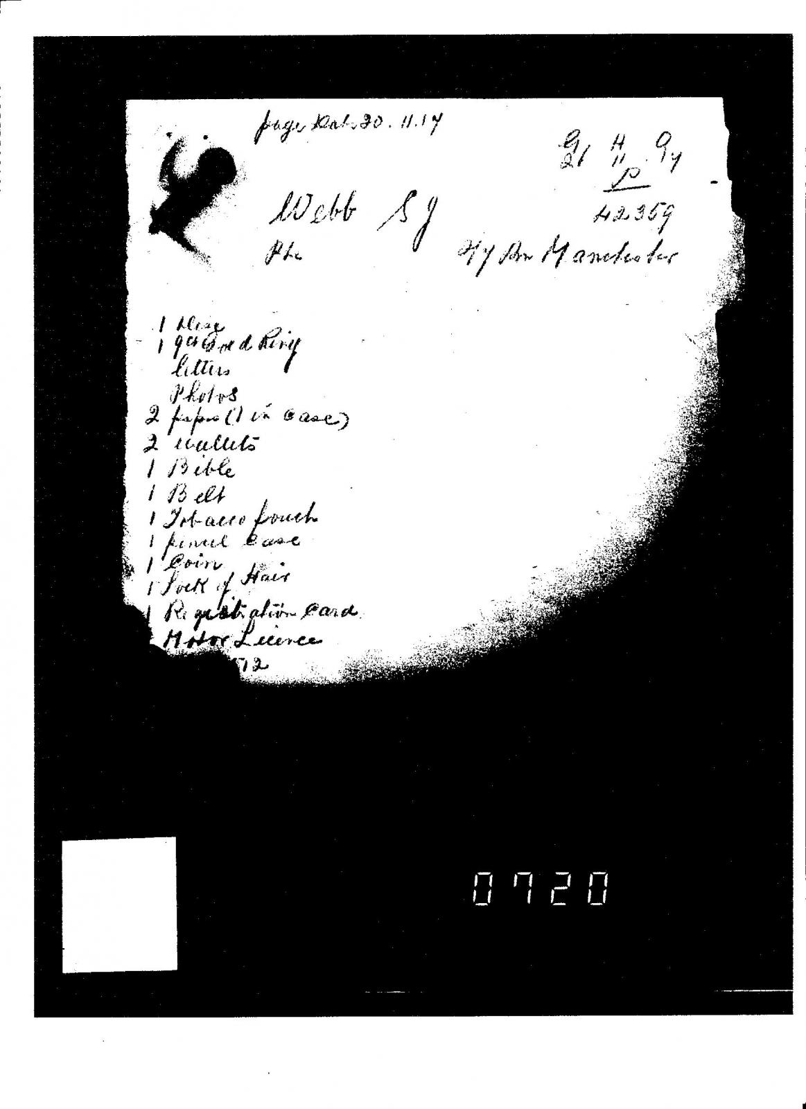 Stuart John Webb Personal Effects 2