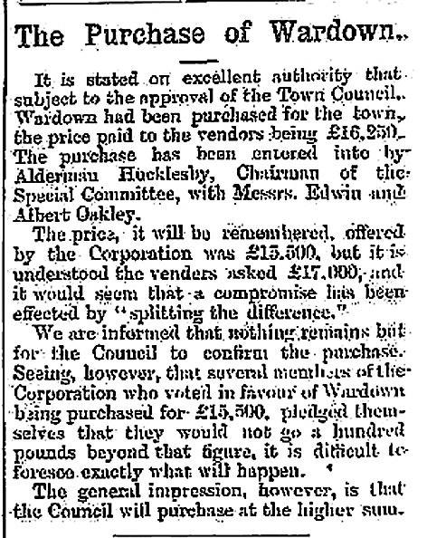Wardown purchase 07-08-1903