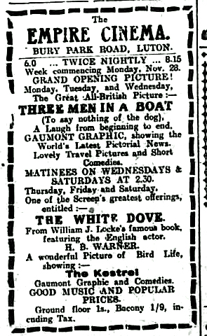 Empire Cinema opening programme