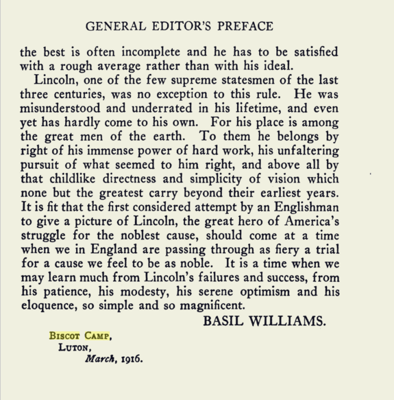 Basil Williams book at Biscot